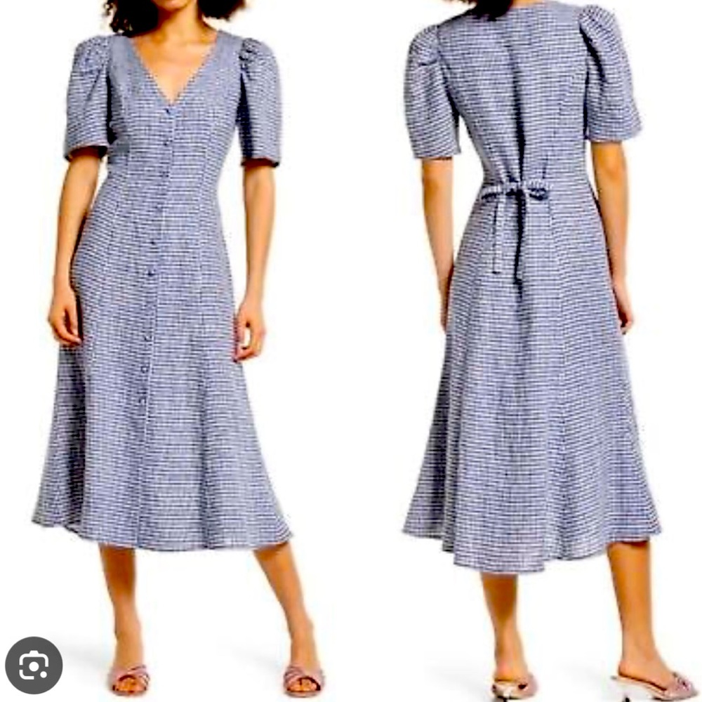 Reformation plaid linen dress